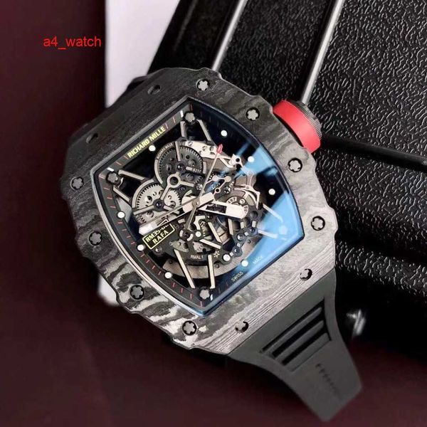 RM Watch Collection Kristalluhr RM35-02, luxuriöses Schweizer Automatikwerk, Saphirspiegel, importierter Kautschukarmband-Chronograph