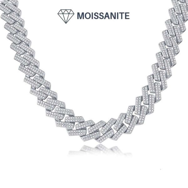 Moissanit Sterling Silber Kubanische Kette Herren Damen Hip-Hop-Halskette Personalisierter Trend Valentinstag Jahrestag Geburtstagsgeschenk mit cooler Party