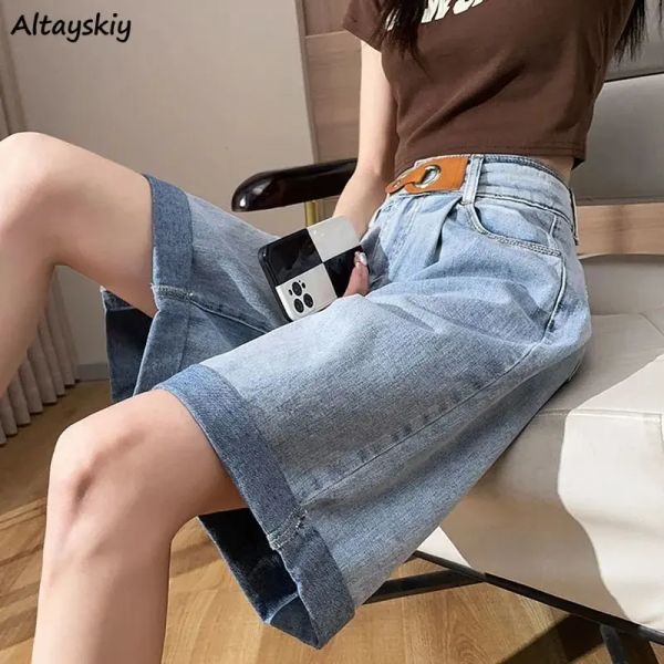 Vestidos shorts jeans mulheres de comprimento ajoelhado 2023 solto s3xl alta cintura manguitos harajuku roupas vintage moda allmatch diariamente mujer