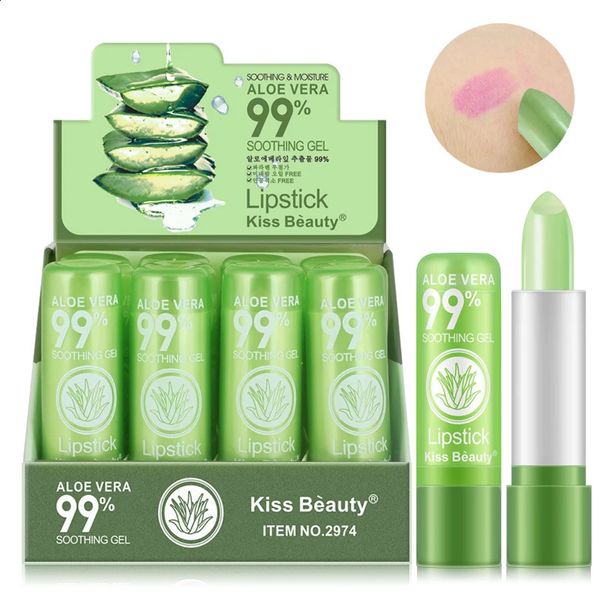 12 pezzi set aloe vera rossetto tinta labbra balsamo labbra colorato che cambia colore aloe vera idratante balsamo labbra a lunga durata all'ingrosso 240312