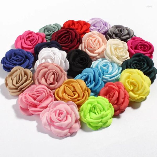 Accessori per capelli 30 pz/lotto 6 cm 24 colori Moda Fiori Bruciati Per Clip/Forcine In Tessuto Vintage Per Bambini