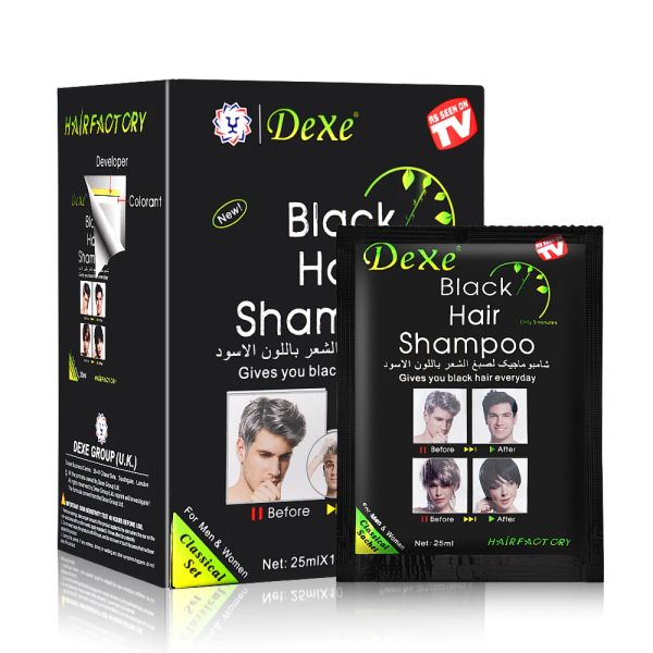 Produkte 10 Stück Instant Black Hair Shampoo Haarfärbemittel 5 Minuten machen graues weißes Haar gefärbt Verdunkelung Schwarz Shinny Hair Styling Dropship