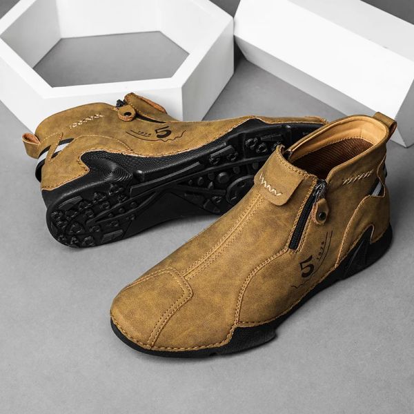 Boots Sapatos casuais masculinos Trendência adequada para sapatos de caminhada durante todo