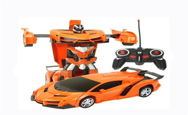 2 em 1 modelos de robôs de transformação esportiva, controle remoto, carro de deformação, brinquedo de luta rc, crianças, crianças039s, presente de aniversário y20041423962768