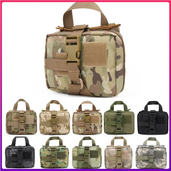 Bolsas de sobrevivência tática Bag de primeiros socorros Exército militar EDC Pack Molle Sacos de cintura ao ar livre Kit Medical Soch Pouch pode pendurar na mochila