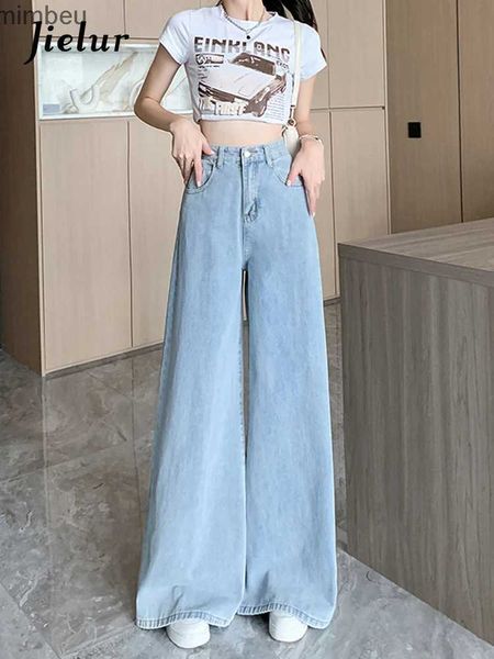 Jeans da donna Jielur Jeans vintage casual Donna Pantaloni in denim stile coreano Vita alta Jeans a gamba larga Lady Moda Jeans streetwear larghi DonnaC24318