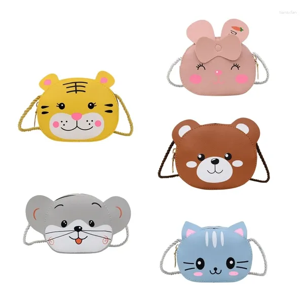 Tasche süße Kinder Umhängetasche Mini Geldbörse Cartoon Tier Münze Brieftasche Messenger Schulter PU Leder Handtasche Geburtstagsgeschenk für Mädchen