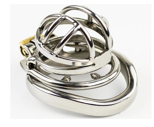 Dispositivo di blocco invisibile corto e piccolo in acciaio inossidabile con anello anti-perdita, gabbia per il pene, cintura per la verginità, anello per il pene BDSM Sex Toys2935087