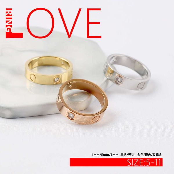 Schrauben Carter Rings Nagelring Love Titanium Stahl Klassiker Gold mit Diamanthersteller XZO8