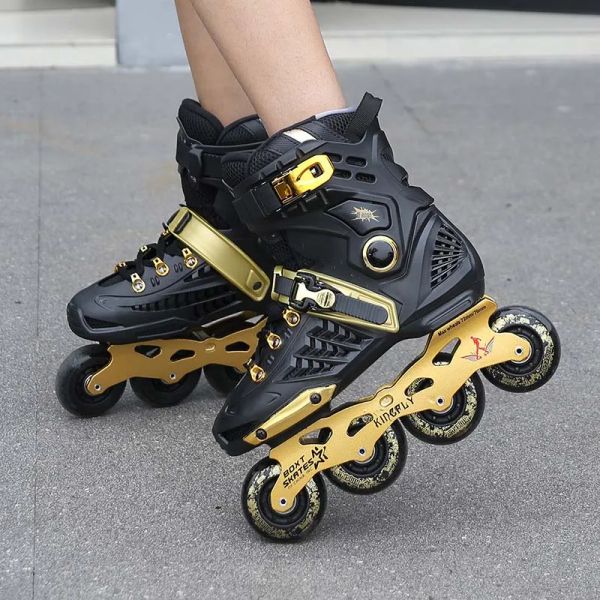 Schuhe Erwachsene Inline Roller Skates Flach Abbildung 12 Auswahl Skating Schuhe Sneaker Outdoor Anfänger Advanced Aluminium Trucks PU -Räder cool