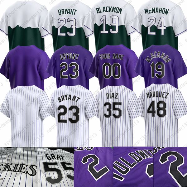 Colorado Baseball-Trikot Ryan McMahon Jurickson Profar Ezequiel Tovar Elias Diaz Charlie Blackmon Kris Bryant Randal Grichuk Harold Castro ROCKIES Brenton Doy