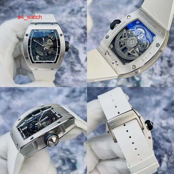 Collezione di orologi RM Orologio in cristallo RM023 quadrante cavo platino 18 carati materiale orologio meccanico automatico da uomo tipo barile