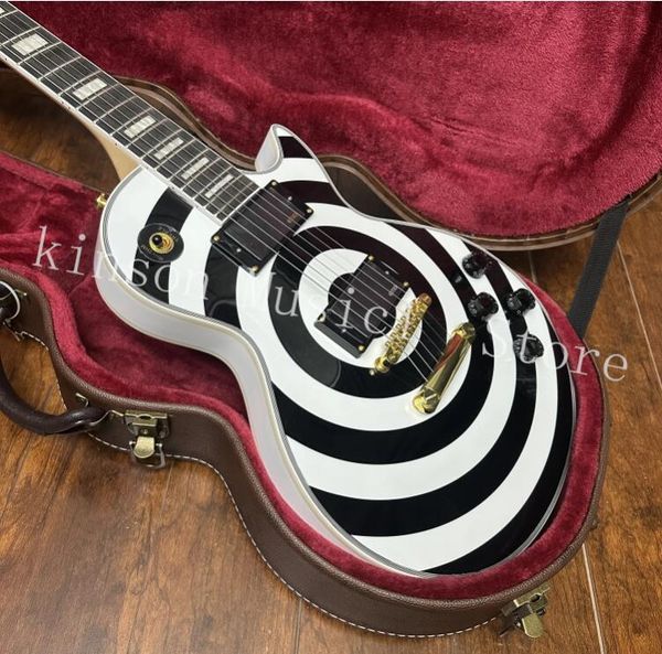 Zakk Wylde Bullseye Chitarra elettrica, corpo in mogano, hardware dorato, tastiera in palissandro, pickup EMG