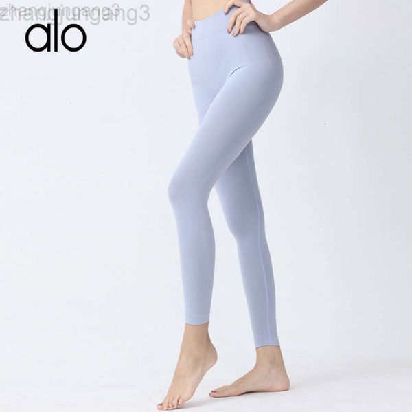 Desginer Al Yoga Aloyoga Alos Calças de tamanho único Traceless cintura alta levantada quadril calças compridas justas calças de fitness femininas leggings esportivas