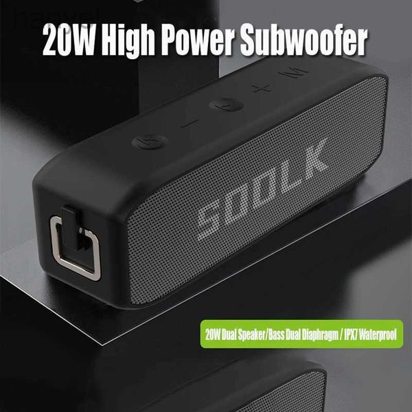 Taşınabilir Hoparlörler Sodlk Taşınabilir Kablosuz Bluetooth Hoparlör V5.0 TWS TYP-C TYPS STEREO Süper Bas Dışarıda IPX7 Su Geçirmez 20W Subwoofer Hoparlör 24318