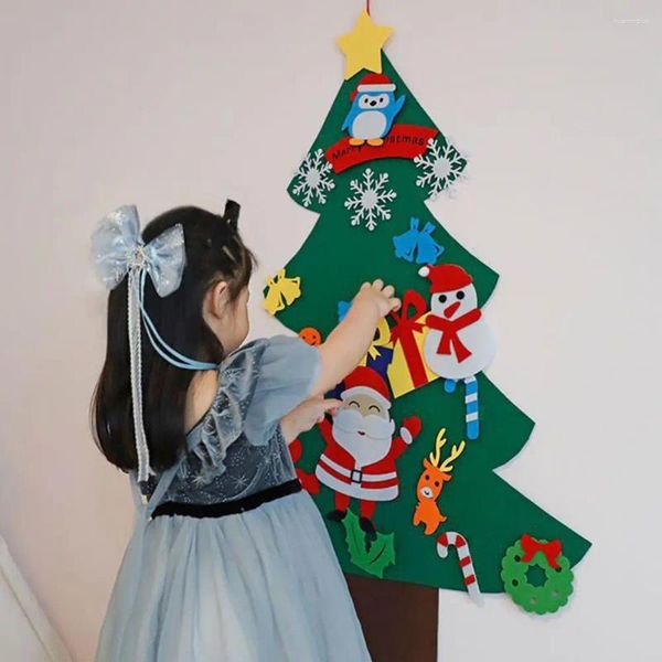 Party-Dekoration, Weihnachtslicht, handgefertigt, DIY-Filzbaum-Set mit lebendigen Farben, bezauberndes Aussehen, Lichterketten, Dekor, Urlaub