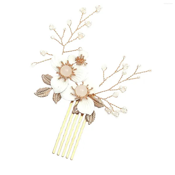 Grampos de cabelo noiva artesanal flor pente estilo chinês ferramenta acessórios para princesa festa favores