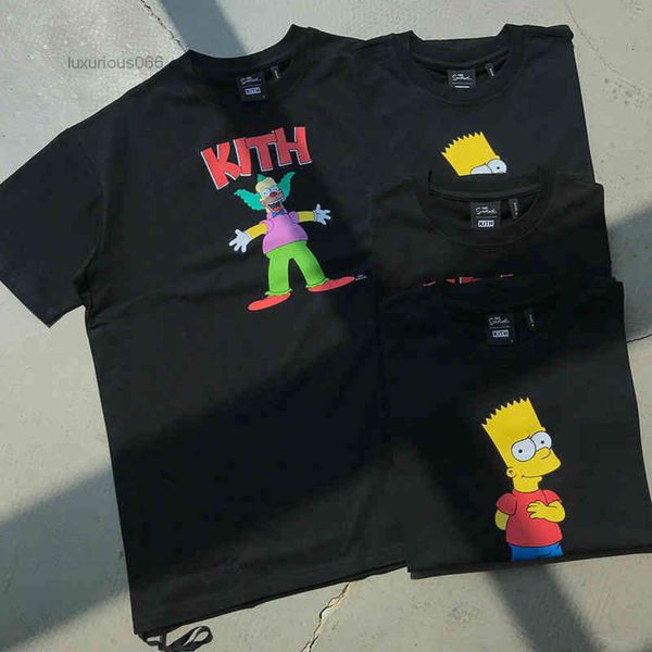 T-shirt Marchio di moda da uomo Kith Co Branded Animation Simpsons una maglietta stampata manica corta 7fs8