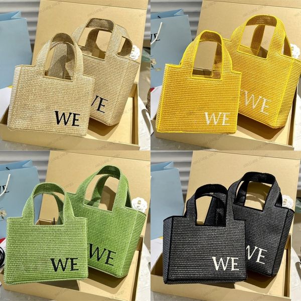 Дизайнерская женская сумка-корзина Anagram, роскошные сумки из рафии на плечо, летние сумки из соломы, женская сумка, модная большая сумка, женские сумки, пляжный рюкзак, коричневый, черный, желтый