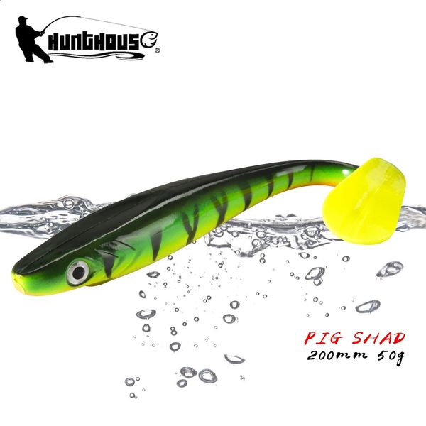 Hunthouse ttail isca de pesca macia porco shad flutuante artificial jerkbait wobber 120mm150mm200mm swimbait para pique peixe enfrentar 240313