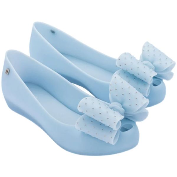 Сандалии горячая распродажа Melissa Женщины высококачественная желе -туфли женская антислипная плоская обувь для взрослых Big Bow Fashion Sandals пляжные обувь