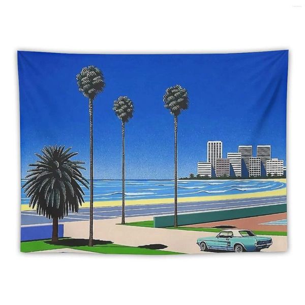 Tapeçarias Hiroshi Nagai Vaporwave Tapeçaria Sala de estar Decoração Quarto Organização e Papéis de Parede Decoração de Casa Decoração de Parede