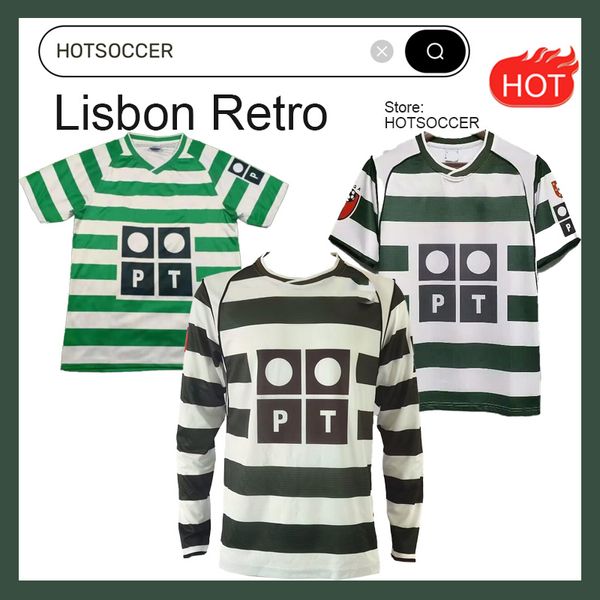 01 02 03 04 Lisboa retro camisas de futebol ronaldo Marius Niculae João Pinto 2001 2002 2003 Lisboa C.RONALDO Clássico Camisas de futebol vintage tops Sporting CP hotsoccer