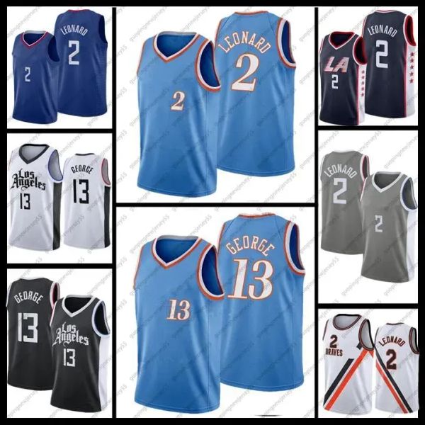 Benutzerdefinierte Männer Frauen Jugend Los''Angeles''Clippers''Kawhi Los Paul Angeles 13 George Edition 2 Leonard Top Luke Clipper Basketball-Trikots Blau Schwarz Weiß Jersey Größe S-XXL