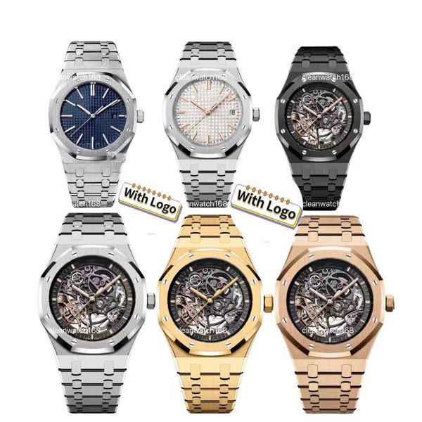 Homens relógios designer ap relógio de alta qualidade movimento automático 42mm esqueletos audemar dial aço inoxidável safira montre de luxe Orologio di Lusso 15400