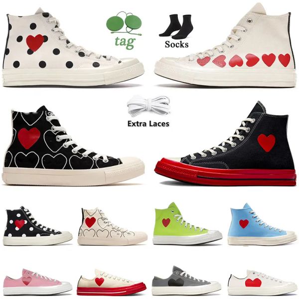 New High Top Vintage Commes Des Garcons X 1970s Designer Mulheres Mens Sapatos de Lona All Star Classic 70 Chucks Taylors Ankle Patch Flat Trainers Moda Casual Sapatilhas