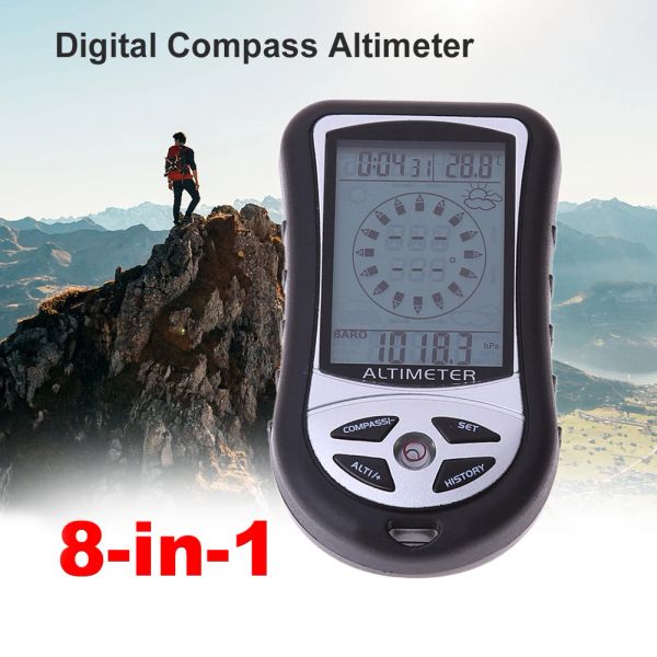 Compass Factory Digitales Thermometer, Hygrometer, hochpräziser elektronischer Kompass, Höhenmesser, Barometer, Temperaturmesser, Messwerkzeuge