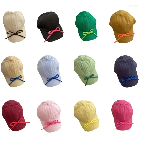 Berretti da baseball traspirante Cappello da baseball per bambini Ragazze Fiocco colorato regolabile Versatile