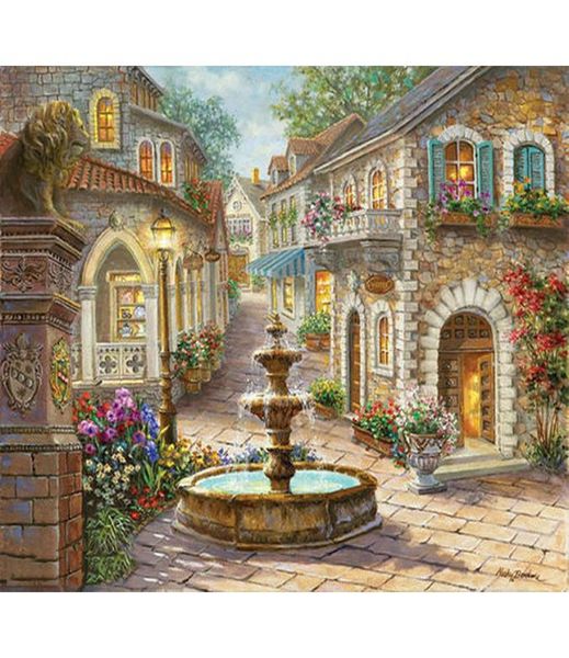 Immagine senza cornice Paesaggio Pittura a olio fai da te con kit di numeri Disegno con numeri su parete Vernice acrilica Regalo unico 40x50 cm9360629