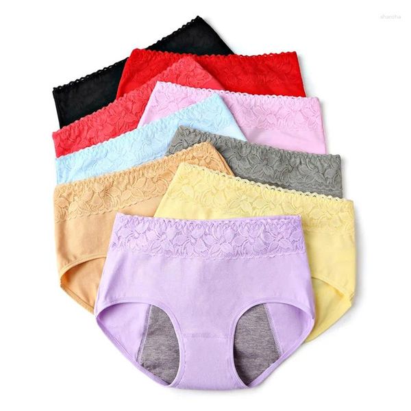 Mutandine da donna 1pc Pantaloni fisiologici femminili A prova di perdite Mestruale Biancheria intima da donna Periodo di cotone Slip senza soluzione di continuità in vita calda