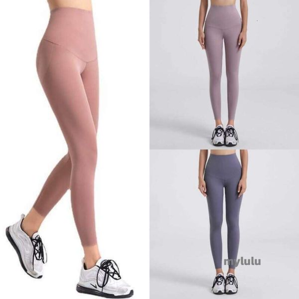 Pantaloni fitness da yoga all'aperto leggings a vita alta da corsa fitness tuta elastica aderente in pelle di squalo e pantaloni sportivi