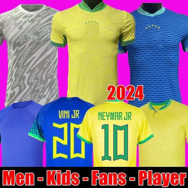 2024 Brazils Futbol Forması Neymar Brasil Casemiro Milli Takımı G.Jesus P.Coutinho Ev L.Saqueta T.Sia Pele Marcelo Vini Jr Futbol Gömlek Üniforması 666