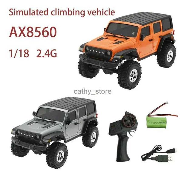 Carro elétrico / RC 2.4g Ax8560 1/18 Rtr Carro Rc à prova d'água Full Proporcional Rock Crawler Led Light Off-road Escalada Caminhão Veículos Modelos ToysL2403