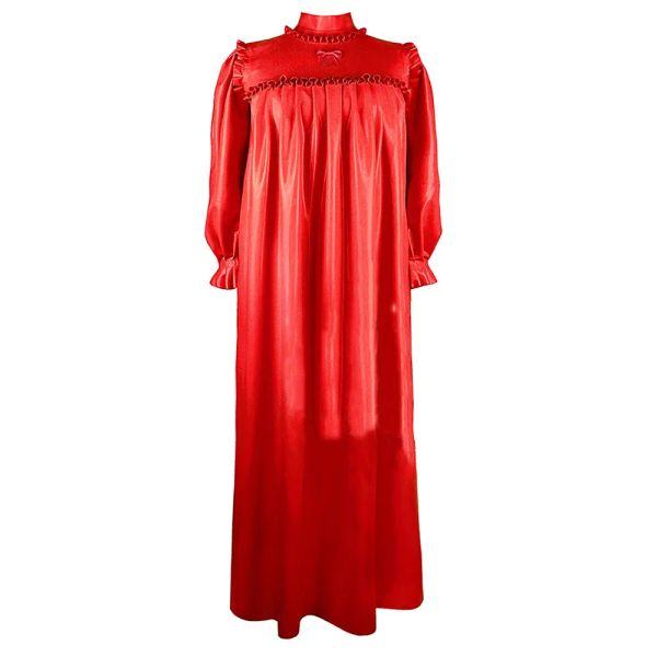 Сексуальное платье с длинными рукавами и рюшами для женщин, кожаная водолазка из ПВХ, свободное плиссированное женское платье миди, повседневное розовое летнее платье 7XL