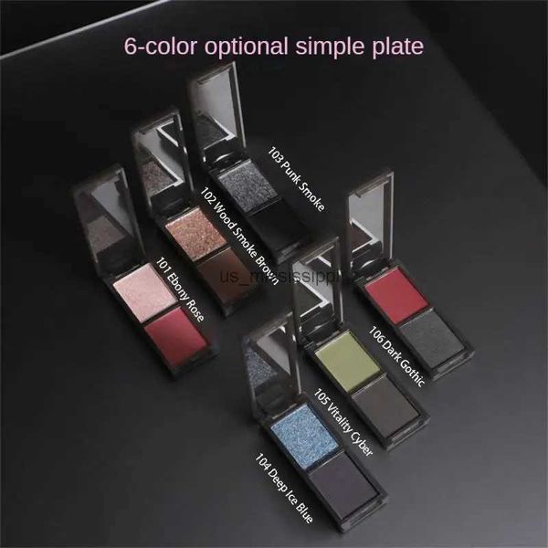 Lidschatten matte Lidschatten Palette 2 Farben glänzend schwarzgrün blau natürlicher dauerhafter Lidschatten hellen Augen Make -up Pigmente Korean Cosmeticl2403