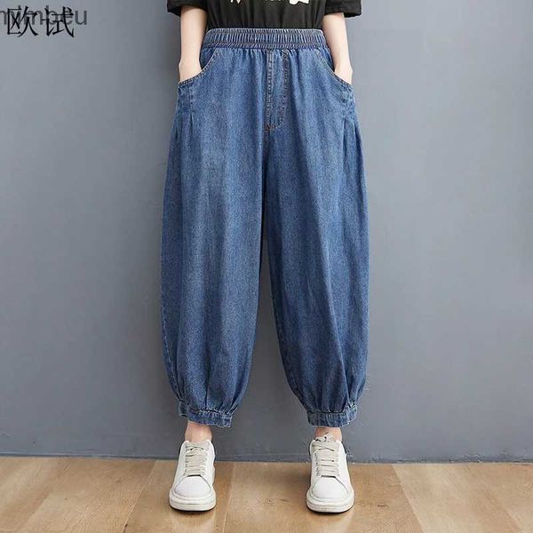 Frauen Jeans Übergroße Frühling Frauen hohe Taille Jeans Harem Style Hosen Lose lässige Damen Denim Pantalones Neue Modehose 2023C24318