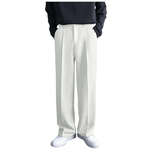 Erkekler Erkekler Erkekler Yüksek Bel Pantolon Tasarım Katı İngiltere Business Casual Suit Pantolon Kemer Beline Düz İnce Fit Dipler Giyim