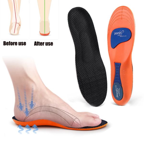 Palmilhas ortopédicas premium para sapatos, fascite plantar, pé plano, suporte de arco alto, palmilhas esportivas para tênis, sola de sapato confortável