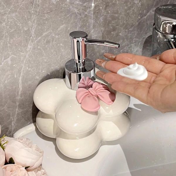 Dispenser di sapone liquido Stile nordico Schiuma Disinfettante per le mani Bottiglia per uso domestico El Bagno Gel doccia in ceramica Imbottigliato Alta bellezza Press Vuoto 1Pc