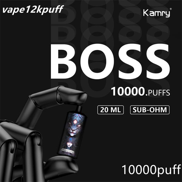 Original Kamry Boss 10000puff Einweg -Vapes Mesh Spule E -Zigarette wiederaufladbare VAPER VSPUFF10K mit PCTG+PC PROVED 20 mlvape Stift