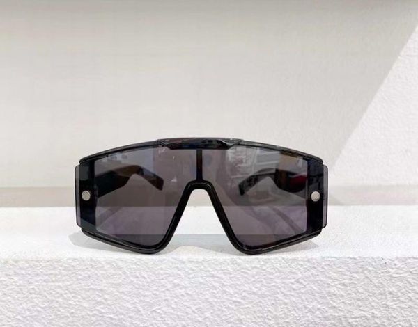 Übergroße Shield-Sonnenbrille für Herren, schwarze graue Gläser mit extra bedruckten Gläsern, Sonnenbrille, Gafa de Sol, modische Sonnenbrille, UV400, Pr8907018