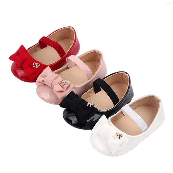 Primeiros caminhantes Tregren 0-18m bebê meninas mary jane flats nascido infantil antiderrapante sola pu couro vestido sapatos criança bowknot princesa