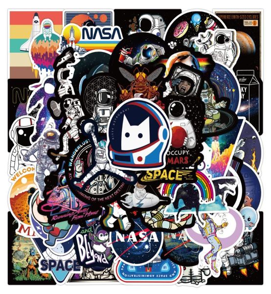 50 PZ Cartone Animato Astronauta Auto Graffiti Adesivi Pacchetto Per Il Computer Portatile Fai Da Te Bagagli Giocattoli Per Bambini Parete Impermeabile Sticker5208561