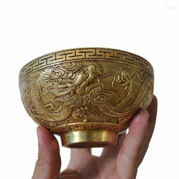 Articoli per feste Una ciotola di rame Leap Dragon Offerta speciale Ornamenti Feng Shui Statua artistica di Handisroom di arricchimento fortunato
