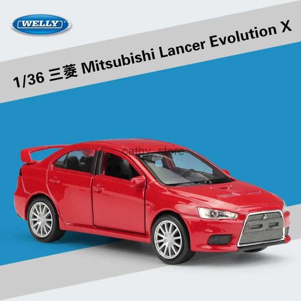 Carros modelo fundido Welly 1 36 Mitsubishi Lancer Evolution X Alloy Pull Back Toys Modelo de carro Veículos B24L2403