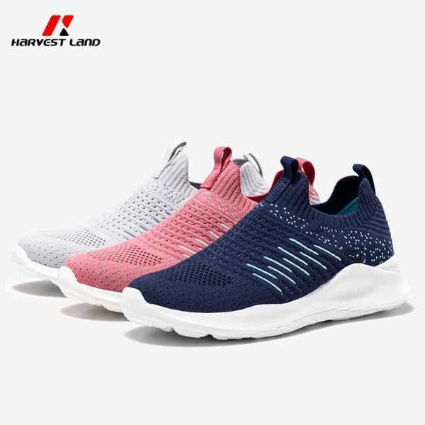 HBP Scarpe sportive intrecciate in tessuto a maglia comode e casual, non nuovissime, per le donne, traspiranti, per ultime signore